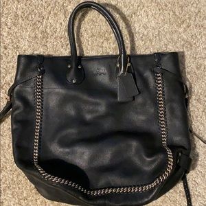 Coach Whipstitch Black Leather Tote